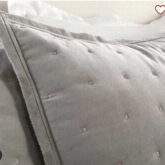 Pottery Barn Velvet Tufted
Quilted Euro 2/Shams  Dark Smoke Gray - Picture 4 of 12